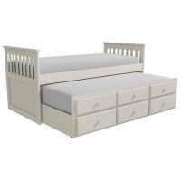 GRADE A1 - Oxford Captains Guest Bed With Storage in Cream