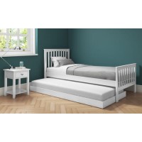 GRADE A1 - Oxford Single Guest Bed in Pure White - Trundle Bed Included