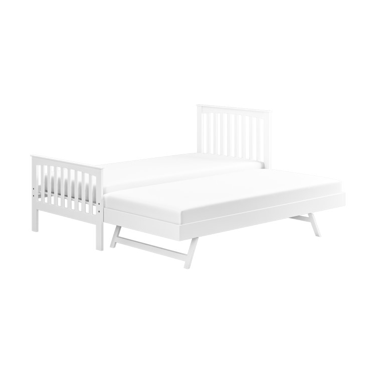 ONLY OPENED - Oxford Single Guest Bed in Pure White - Trundle Bed Included