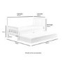 Single White Wooden Guest Bed with Trundle - Oxford