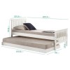 GRADE A1 - Oxford Single Guest Bed in Pure White - Trundle Bed Included