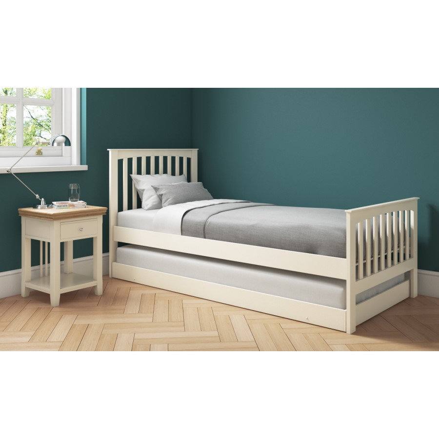Oxford Single Guest bed in Cream - Trundle Bed Included