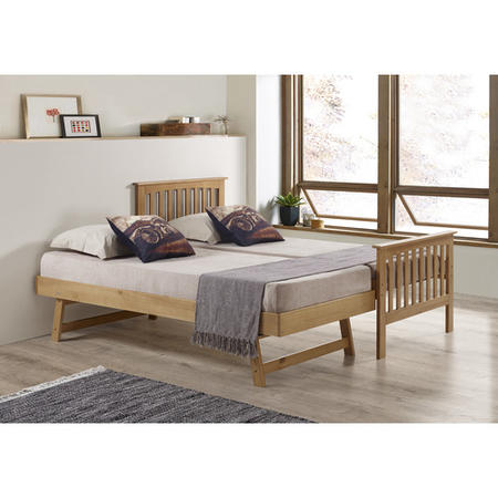 GRADE A1 - Oxford Single Guest Bed in Pine - Trundle Bed Included