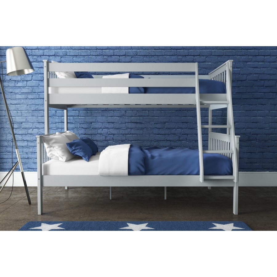 GRADE A1 - Oxford Triple Bunk Bed in Light Grey - Small Double