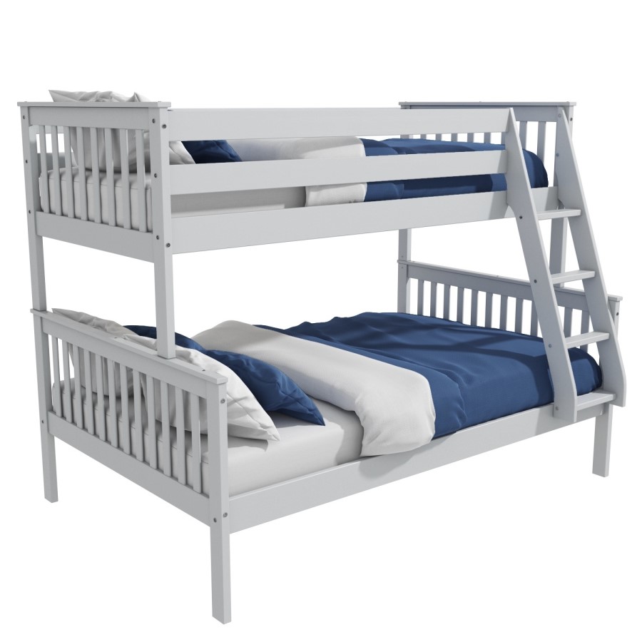 GRADE A1 - Oxford Triple Bunk Bed in Light Grey - Small Double