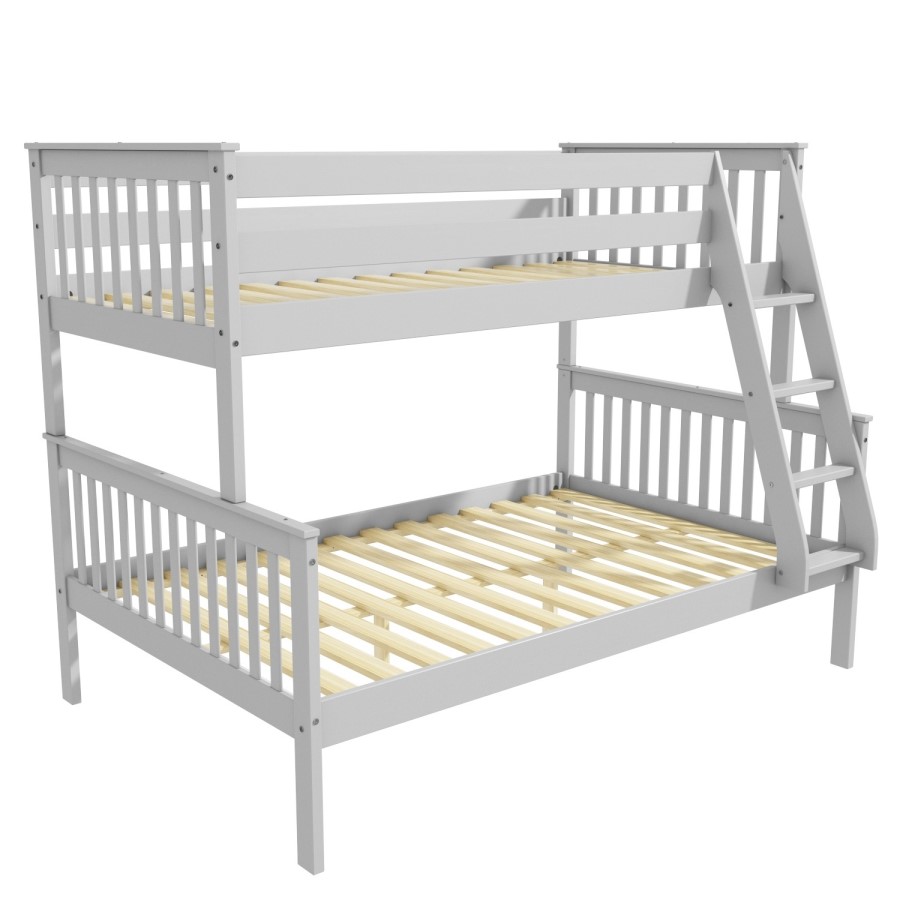 GRADE A1 - Oxford Triple Bunk Bed in Light Grey - Small Double