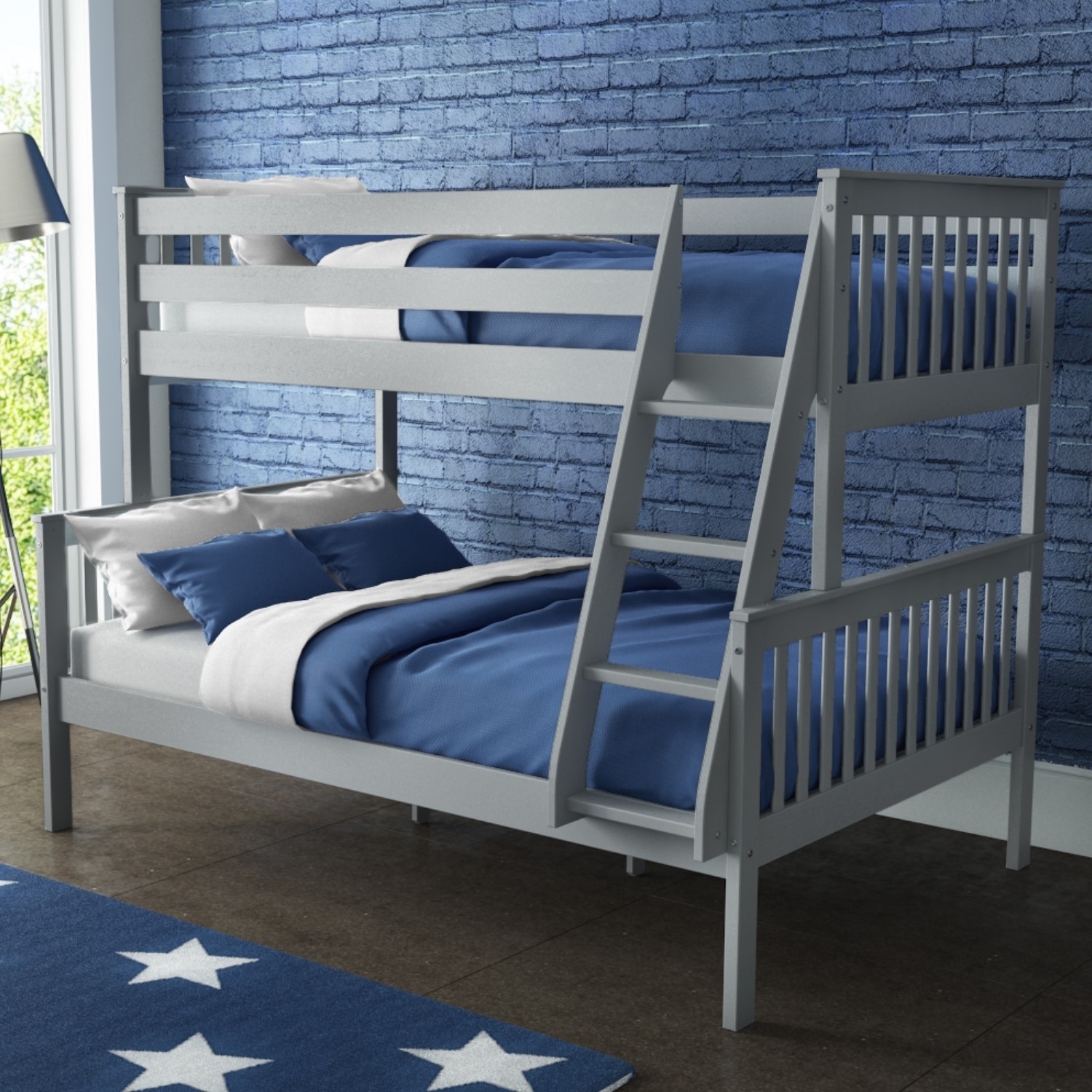 Oxford Triple Bunk Bed In Light Grey Small Double