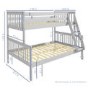 Oxford Triple Bunk Bed in Light Grey - Small Double
