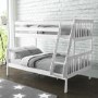 White Wooden Triple Bunk Bed - Single + Small Double - Oxford