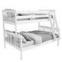 White Wooden Triple Bunk Bed - Single + Small Double - Oxford