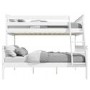 White Wooden Triple Bunk Bed - Single + Small Double - Oxford