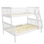 White Wooden Triple Bunk Bed - Single + Small Double - Oxford