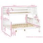 Oxford Triple Bunk Bed in White - Small Double