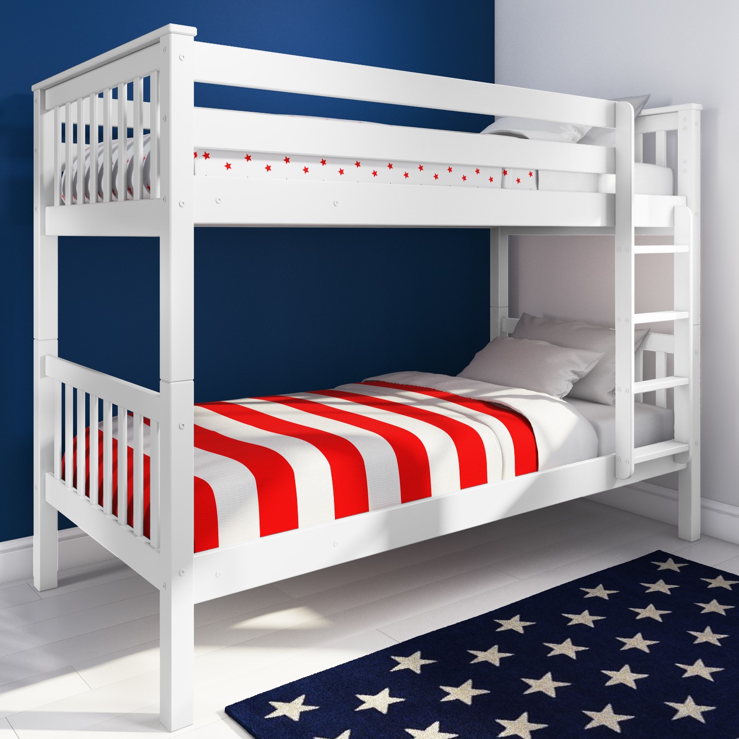 Oxford Single Bunk Bed In White, Bunk Beds That Separate Into Single Beds