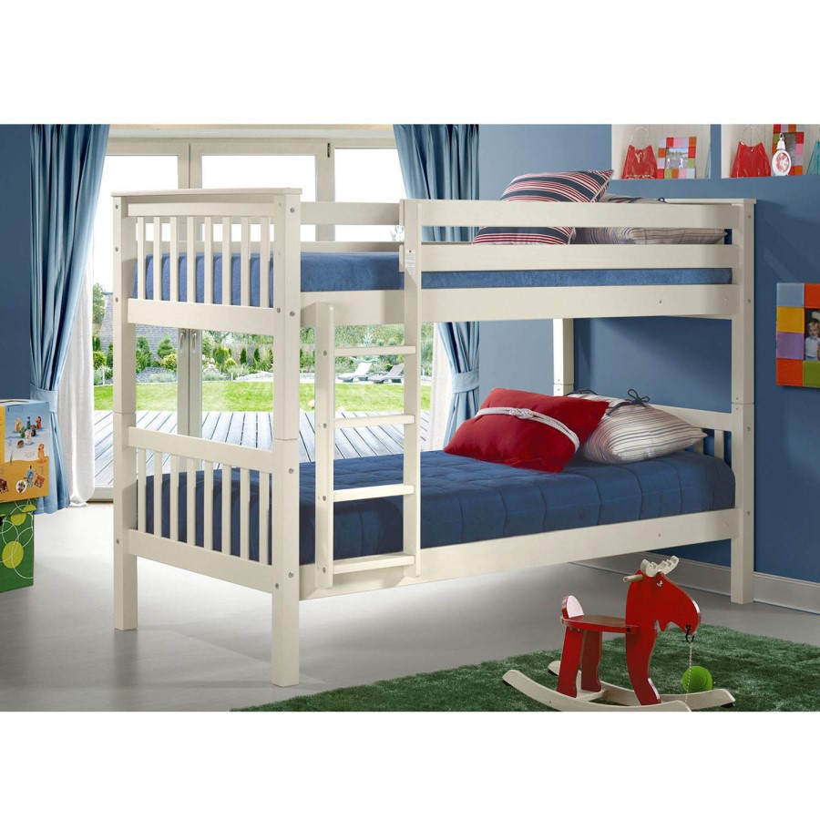 GRADE A2 - Oxford Stone White Single Bunk Bed - Ladder fixes to either side!