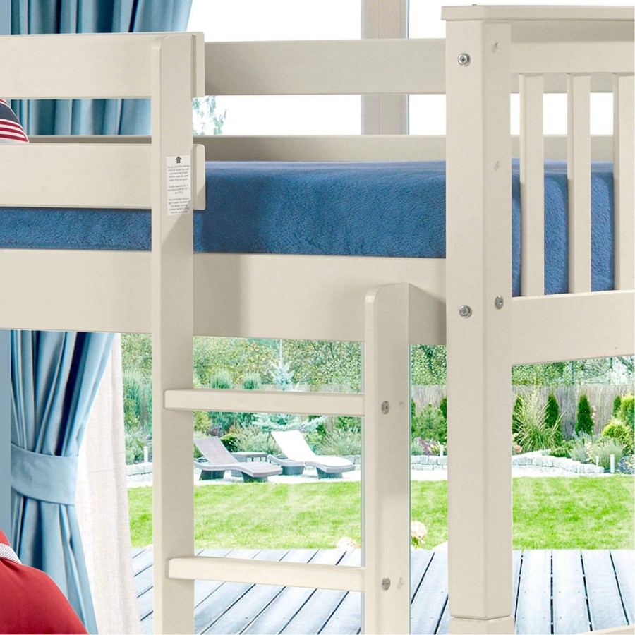 GRADE A2 - Oxford Stone White Single Bunk Bed - Ladder fixes to either side!