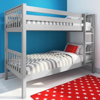 light grey bunk beds