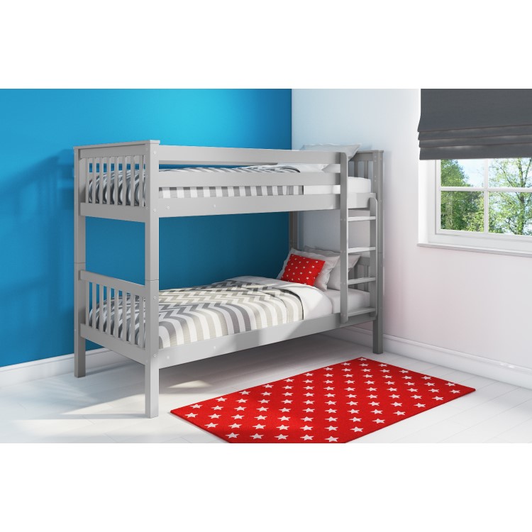 Oxford Single Bunk Bed in Light Grey