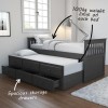 GRADE A1 - Oxford Captains Guest Bed with Storage in Dark Grey - Trundle Bed Included