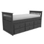 GRADE A2 - Oxford Captains Guest Bed with Storage in Dark Grey - Trundle Bed Included