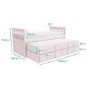 GRADE A1 - Oxford Captains Guest Bed With Storage in Light Pink - Trundle Bed Included