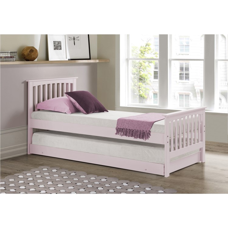 Oxford Single Guest Bed in Pink - Trundle Bed Included