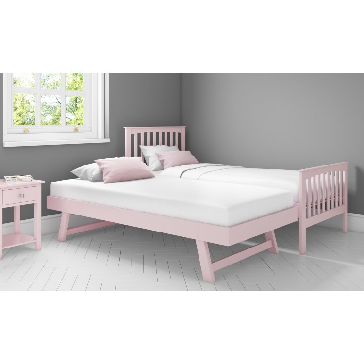 Oxford Single Guest Bed in Pink - Trundle Bed Included