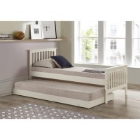 GRADE A1 - Oxford Single Guest Bed in Cream - Trundle Bed Included