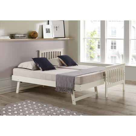 GRADE A1 - Oxford Single Guest Bed in Cream - Trundle Bed Included