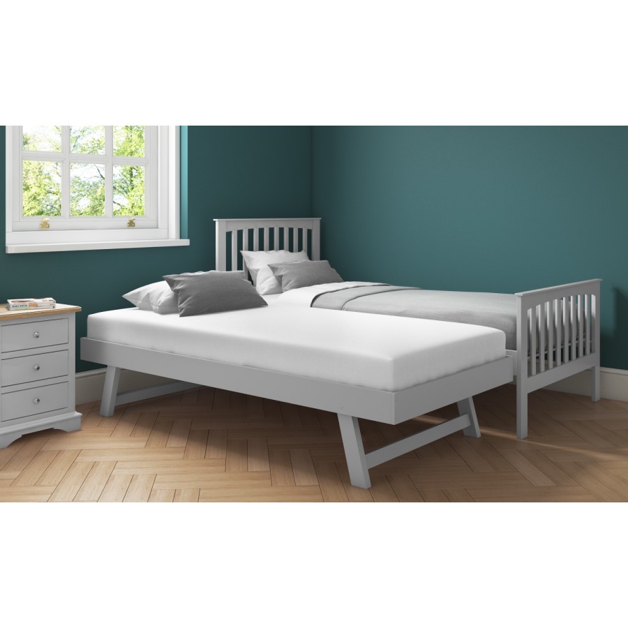 Oxford Grey Wooden Guest Bed with Trundle Included