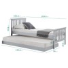 GRADE A1 - Oxford Grey Wooden Guest Bed with Trundle Included