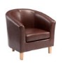 World Furniture Oxford Faux Leather Tub Chair in Antique Brown