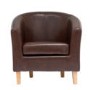 World Furniture Oxford Faux Leather Tub Chair in Antique Brown