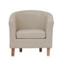 World Furniture Oxford Faux Leather Tub Chair in Ivory