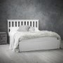 LPD White Wooden King Size Ottoman Bed - Oxford