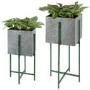 Square Flower Pot on Stand Set of 3 - Fallen Fruits 