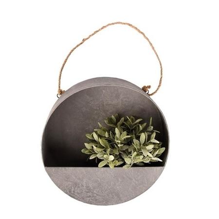Round Zinc Hanging Wall Planter - Fallen Fruits 