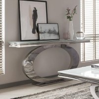 GRADE A1 - Vida Living Orion White Glass Console Table