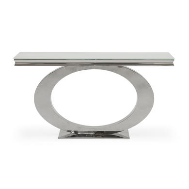 GRADE A1 - Vida Living Orion White Glass Console Table