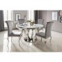 GRADE A2 - Orion Round Dining Table with White Glass Top 