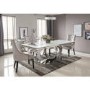 Orion Mirrored Rectangle Dining Table with White Glass Top 180cm - Vida Living
