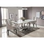 GRADE A1 - Orion Mirrored Rectangle Dining Table with White Glass Top 180cm - Vida Living