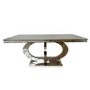 Vida Living Furniture Orion White Mirrored Dining Table 220cm