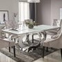 Vida Living Furniture Orion White Mirrored Dining Table 220cm