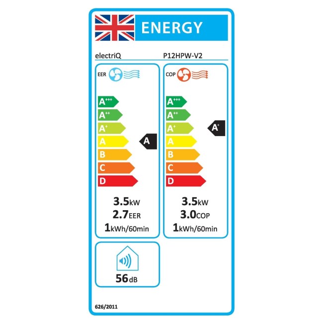 electriQ 12000 BTU Smart Portable Air Conditioner with Heat Pump