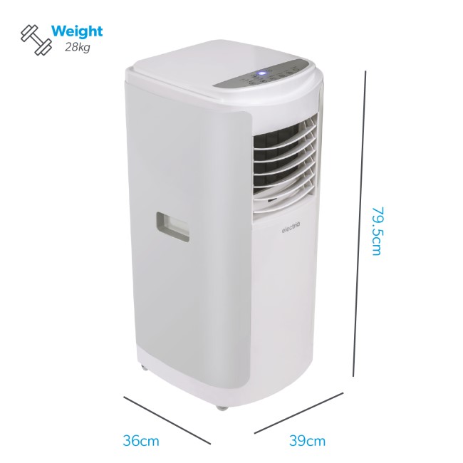 electriQ 12000 BTU Smart Portable Air Conditioner with Heat Pump