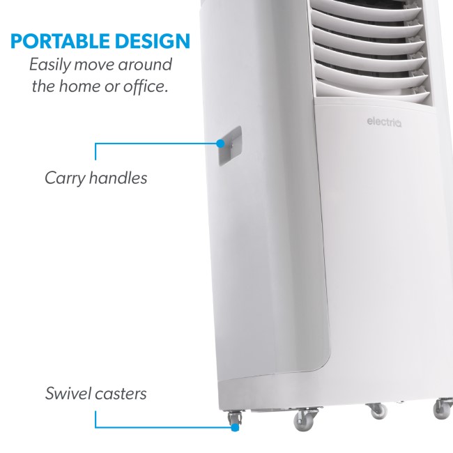 electriQ 12000 BTU Smart Portable Air Conditioner with Heat Pump