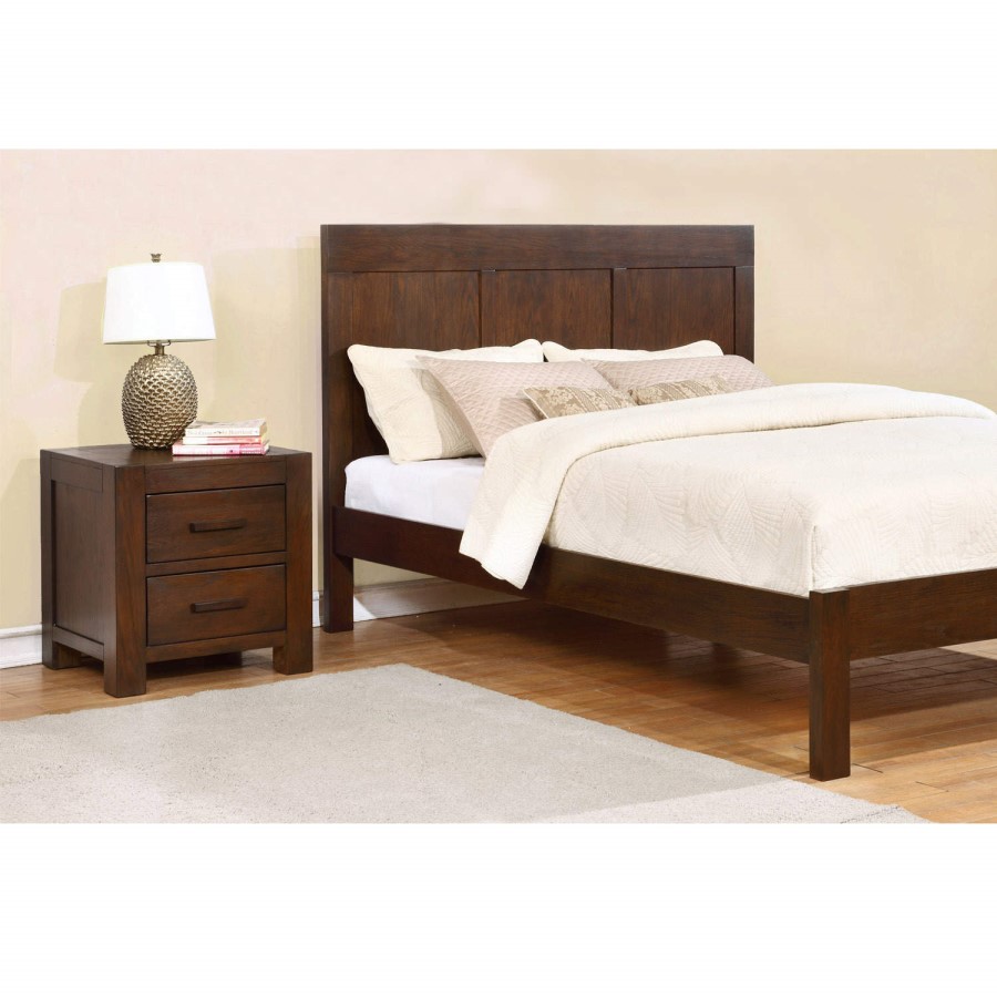 Pacific 3 Piece Bedroom Set in Solid Dark Oak - Walnut Effect