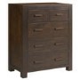 Pacific 3 Piece Bedroom Set in Solid Dark Oak - Walnut Effect
