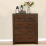 Pacific Solid Dark Oak 2+3 Chest of Drawers - Walnut Effect
